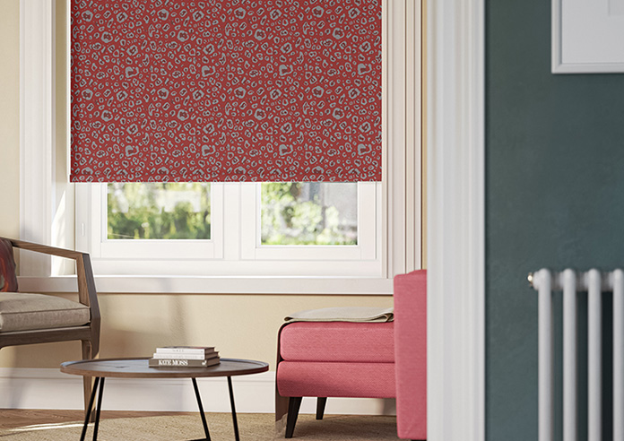 Leopard Luxe, Cherry Red - Roller Blind - Image 5